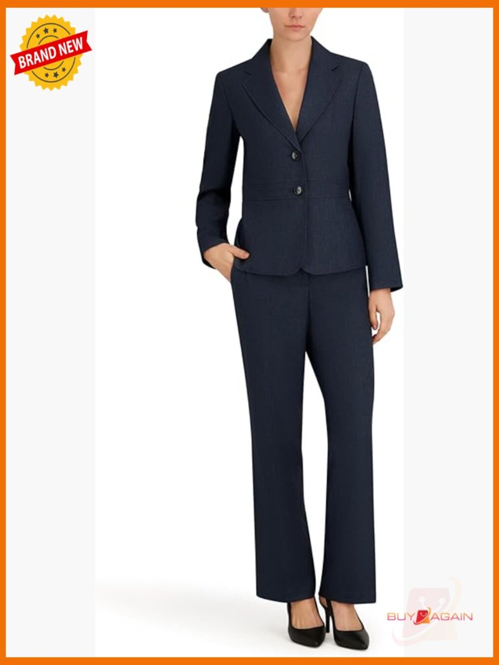 Two-Piece Pantsuit Set - Blazer & Trousers, Tailored, Business Wear